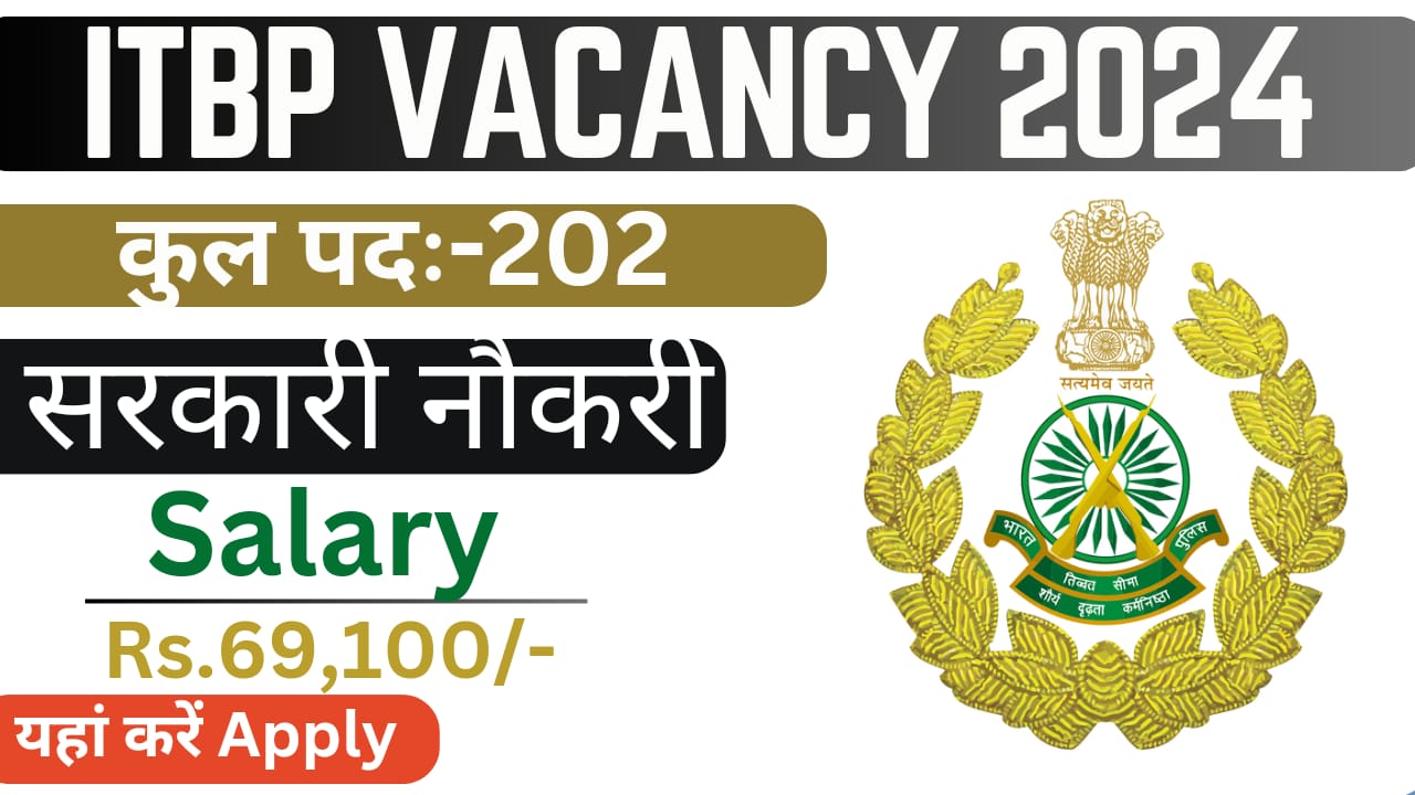 ITBP Recruitment 2024, Apply Online Only 202 Post