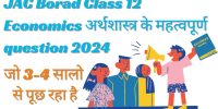 JAC Class 12 Economics Important Question 2024